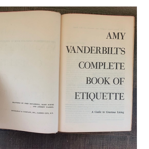 Other - Amy Vanderbilt's Complete Book of Etiquette 1958 Hardcover Doubleday‎ Vintage